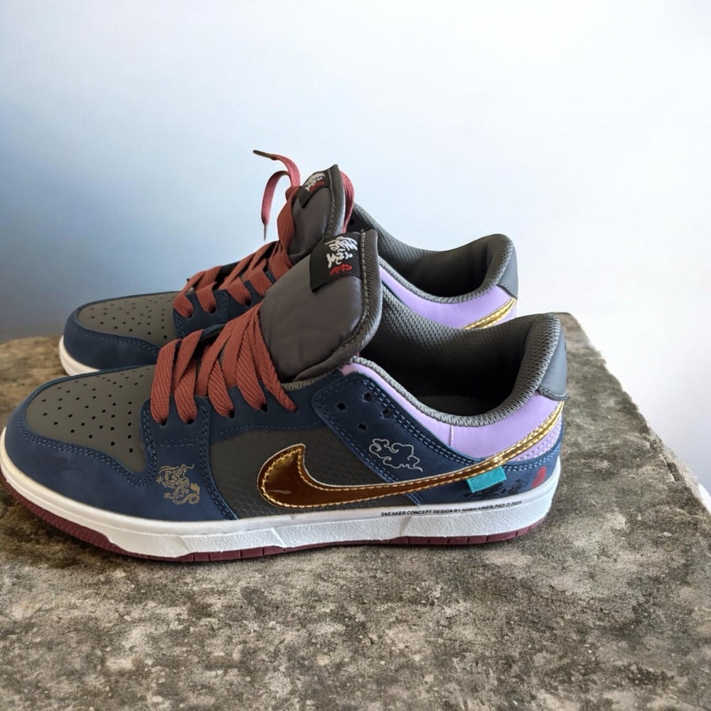 Nike Multicolor Sneakers with Gold Swoosh